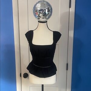 Wild Fable Black Square Neck Blouse